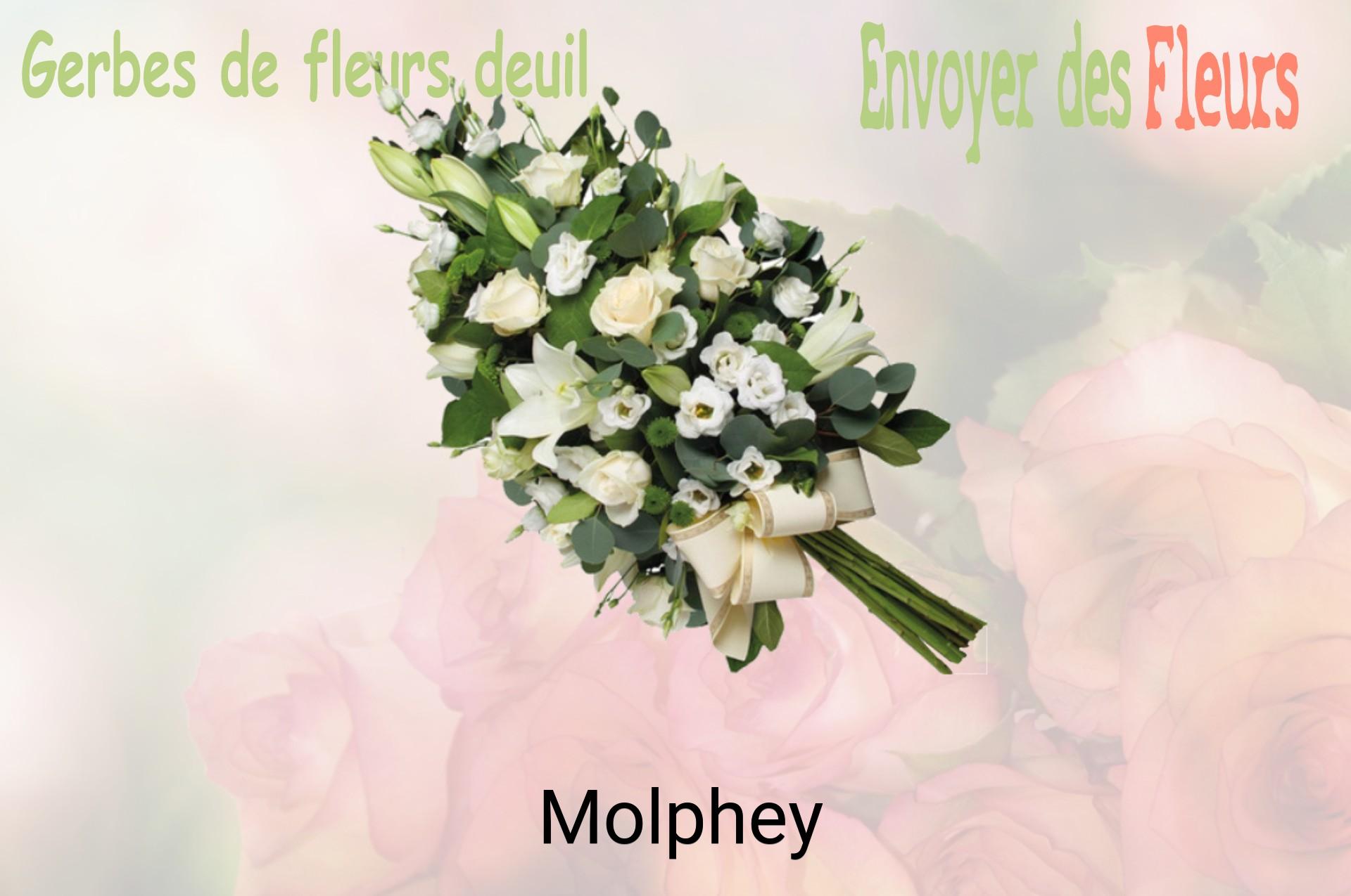 Gerbe de fleurs de deuil livrée à Molphey